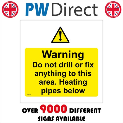 Sign warning not drill or - sign,
