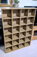 WATSONS PIGEON HOLE - 480 CD / 312 DVD Blu-ray Media Cubby Storage Shelves - Oak