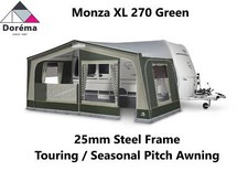 Dorema Monza XL 270 Seasonal Awning GREEN Size 6 - 775-800cm Steel Frame 25mm