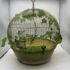 Vintage Large Globe Bird Cage Ferplast Italy Gold Retro Decorative 45cm Diameter