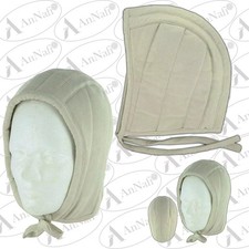 White Medieval Renaissance Cotton Padded Arming Cap Chainmail Coif