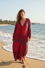VONDA Red Check Maxi Dress 4XL