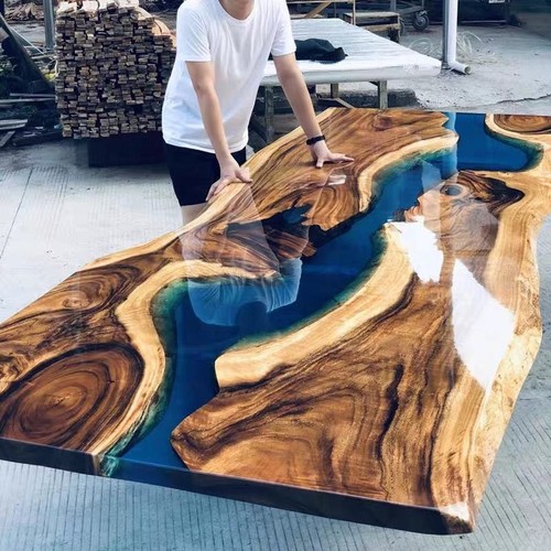 Live edge blue river epoxy - edge,