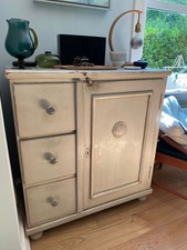 Genuine vintage Dutch larder cupboard with drawers & cupboard. Good condition