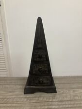 Vintage Pyramid Shaped Small Chest of Drawers Jewellery Box With Carved Design