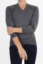Balmoral Vee Neck Jumper Cotton Mix Knit Pullover Classic Fit Raglan Sleeve
