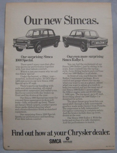 1972 simca 1000 special - 1972, &