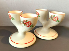 Pair of vintage ceramic double Egg Cups, flower design