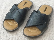 Bata Mens Slip On Sliders Leather UK 8 NEW