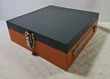 Vintage Retro Cheney 26 Cassette Tape Holder Orange and Grey Box In VGC 1970s