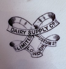 Antique dairy bowl Dairy Supply Co Limited Museum St London stoneware c1900–1915