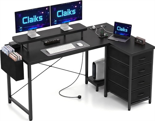 Shaped computer desk with - shaped,