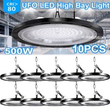 10PCS LED High Bay Light 500W UFO Factory Workshop Warehouse Industrial Gym Lamp