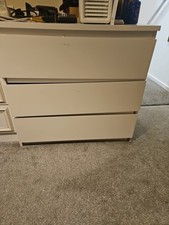 IKEA MALM chest of 3 drawers in white, assembled and in good condition