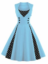 Women Vintage 1940s 50s Rockabilly Evening Party Summer Swing Dress Plus Size !