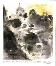 2022 woodcut of UFO's from