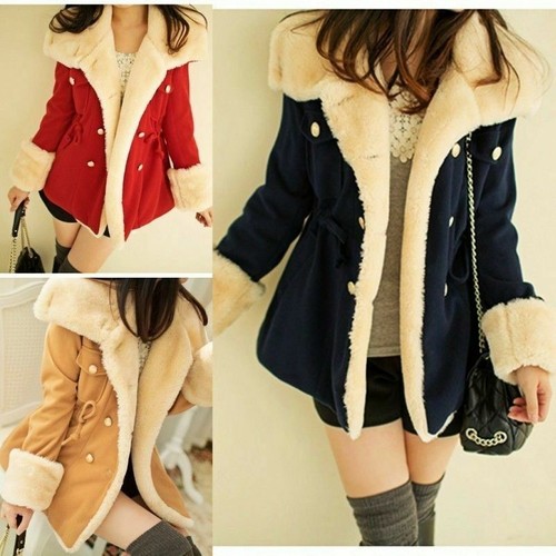 Women faux woolen fleece coat - woolen,