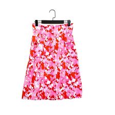 Manoush Pink Lilac Red Camo Print Denim Cotton A-Line Skirt - Size 10 EU38