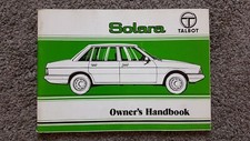 TALBOT SOLARA OWNERS HANDBOOK