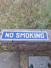 Vintage Vitroglos Aluminium Painted No Smoking Sign From An Old Cinema. 