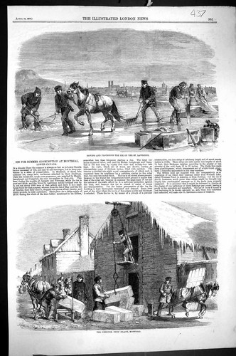Old 1859 sawing - ploughing, ice
