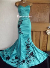 RRP £65 ❤️ JANE NORMAN Green Evening Mermaid Long Dress Size 10 12 prom ball