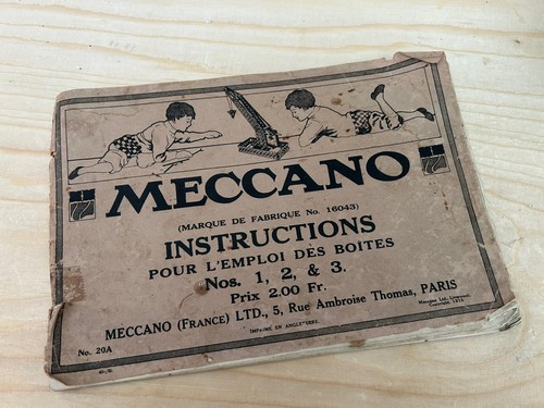 Meccano instructions 1920s - meccano,