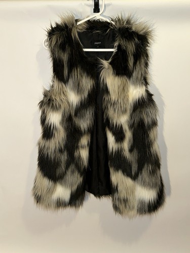 Papaya faux fur gilet