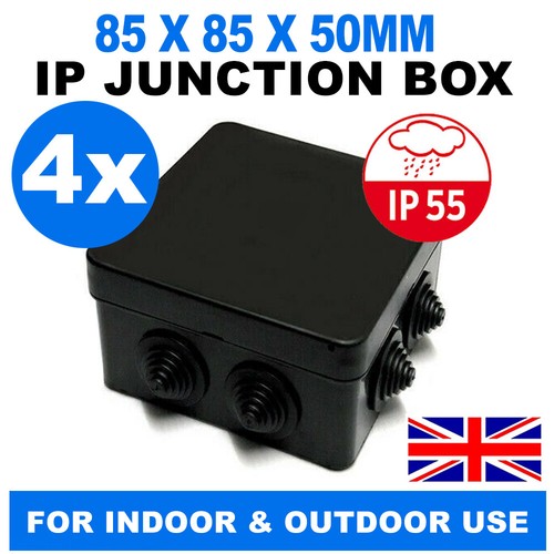 Black ip55 junction box - black,