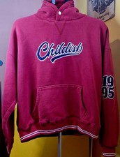 Childish Turbo Red 1995 Varsity Hoodie UK L Retro Streetwear Rare