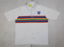 Vintage 70s Rainbow Velva Sheen O'Brien Skis Polo Shirt XL White Ultra Rare