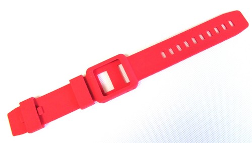 Red silicone watch band - silicone, wrist