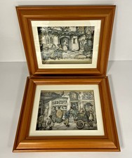 2 x Handmade Anton Pieck 3D Decoupage Framed Pictures - 33x28cm              B11
