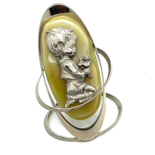 Vintage child praying pewter