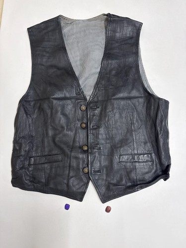 Vintage leather waistcoat - , 46"