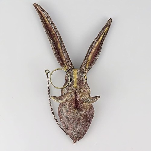 Artistic rabbit head wall - 3d,