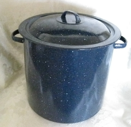 Blue enamel stock pot - pot, 2