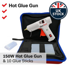 150W Hot Melt Glue Gun Professional Kit – Bag + 12 Sticks | UK Plug | Fast Heat