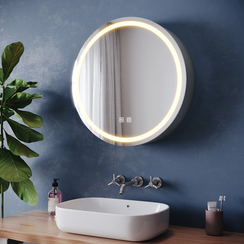 Black led bathroom mirror - bathroom,