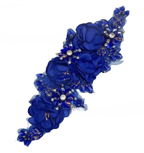 Blue flower rhinestone - blue, 3d