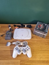 PlayStation 1 PSone Slim Console With Controller Cables And Games Tested Working
