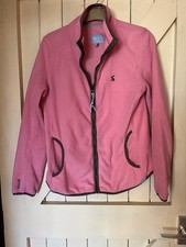 Joules pink zip fronted fleece with brown trim-size 10