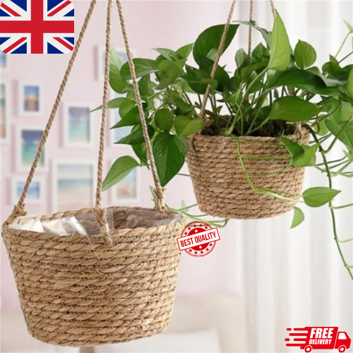 Jute rope macrame plant hanger - jute,