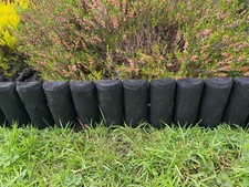 Wooden Log Garden Edging  Flower Plant Border Lawn Path Timber  Edge Black 4Pcs