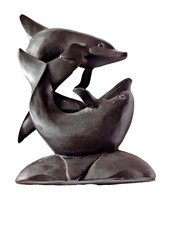 Dolphin ornament black 22 x 14cm
