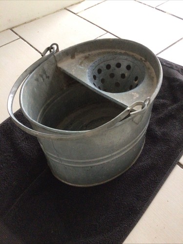Vintage galvanised bucket with - vintage,