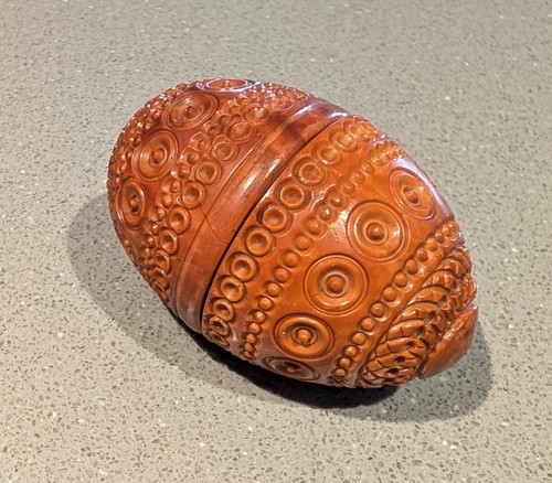 Coquilla nut carving pomander - coquilla,