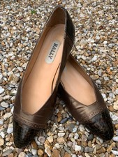 Ladies Bally Bronze-Coloured Block Heel Court Shoes - Size 5