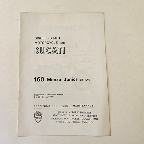 Rare factory orig 1967 ducati - orig,