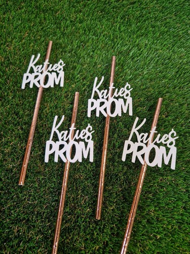 Personalised prom party straws - personalised,